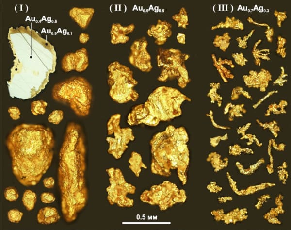 THREE NATIVE GOLD TYPES