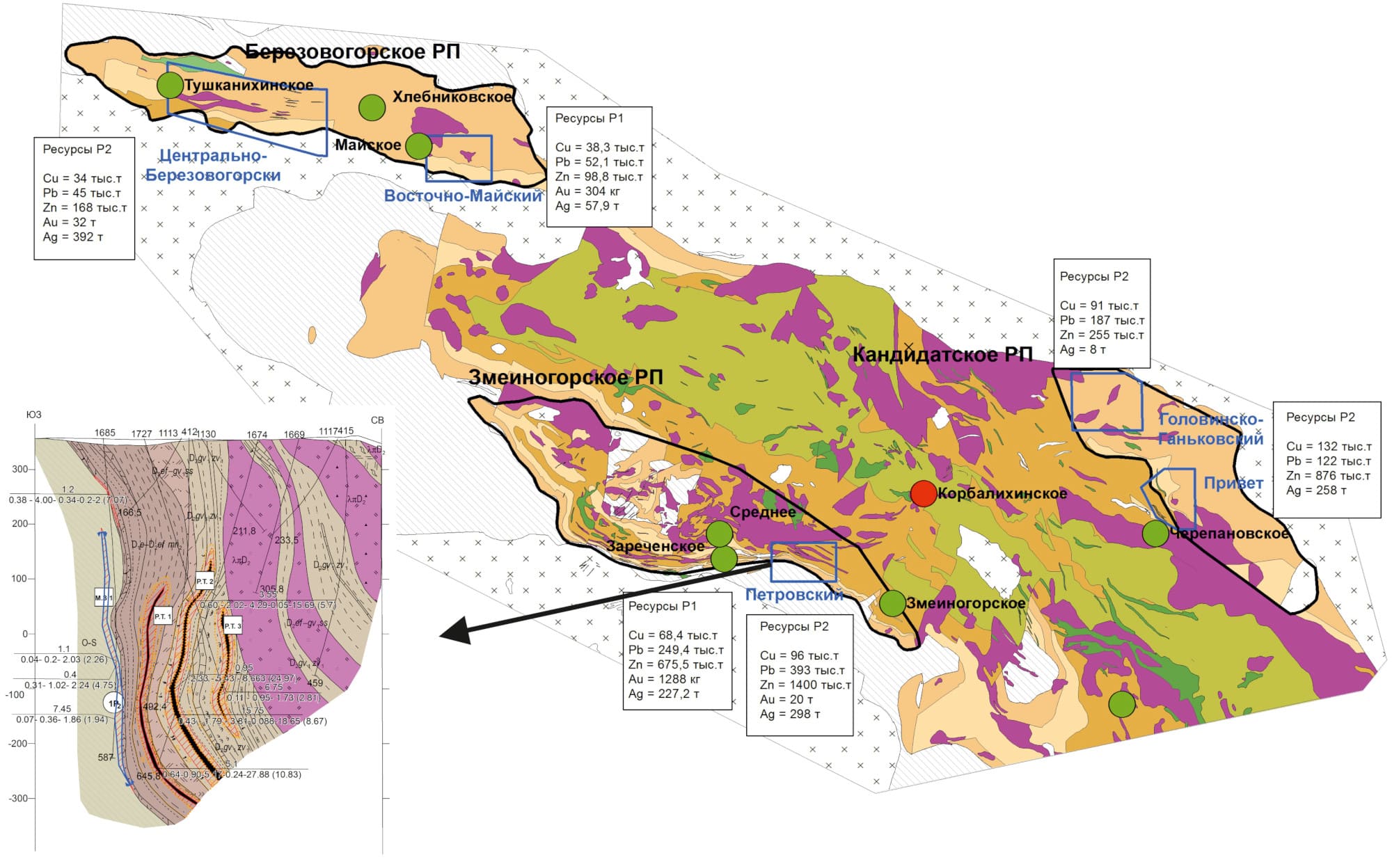 ZMEINOGORSK-BEREZOVOGORSK AREA PROSPECTING RESULTS 